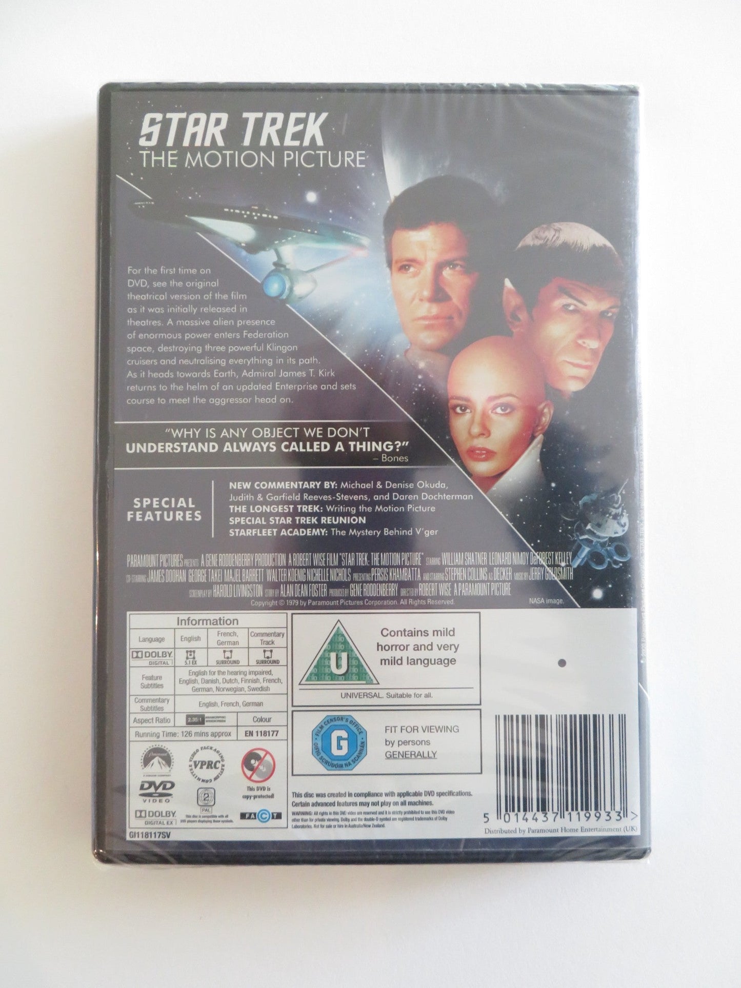 STAR TREK: THE MOTION PICTURE (DVD) WILLIAM SHATNER LEONARD NIMOY 1979 REGION 2 Rendezvous Cinema Movie posters
