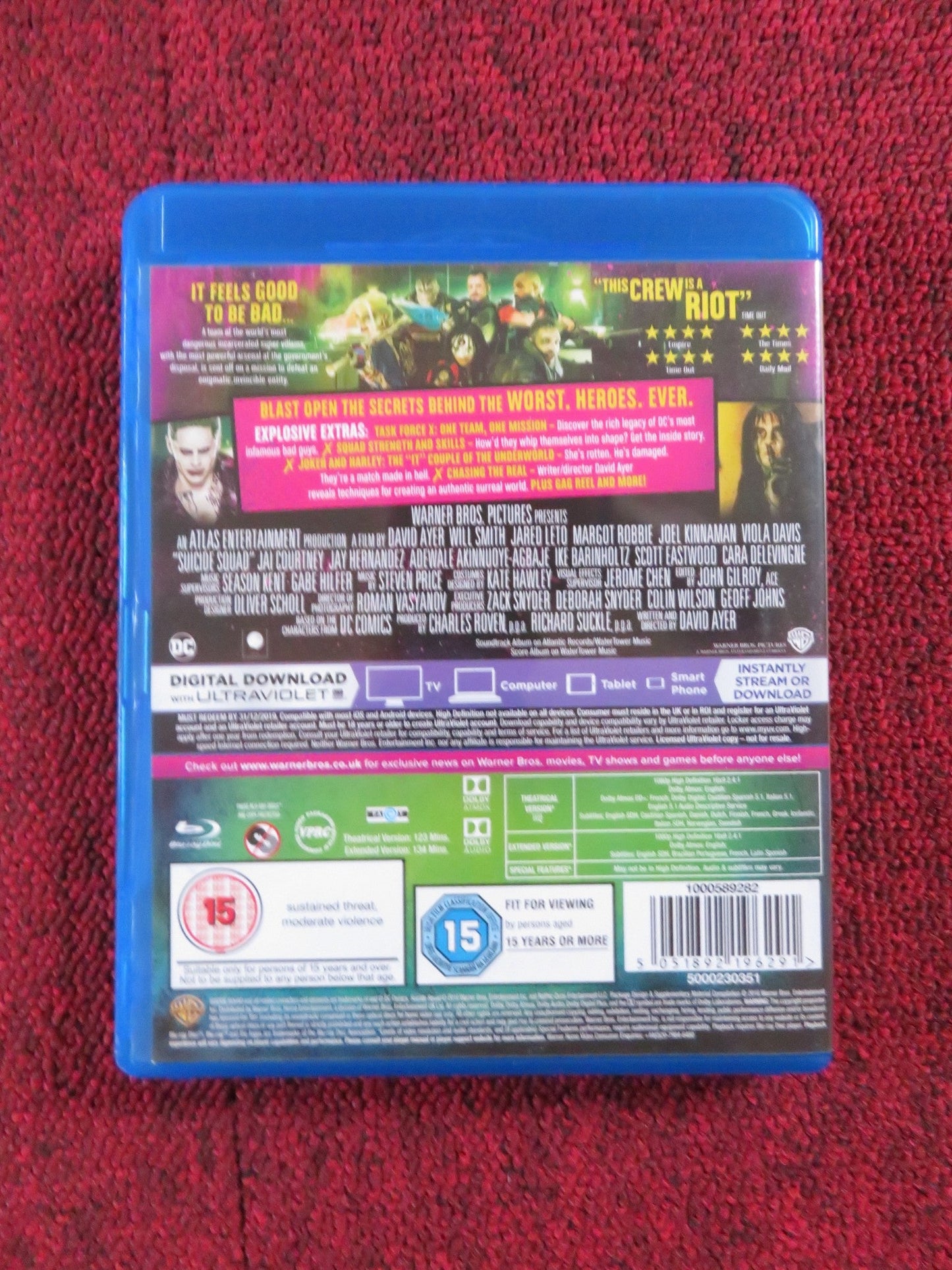 SUICIDE SQUAD EXTENDED CUT (BLU - RAY) JARED LETO MARGOT ROBBIE 2016 REGION B Rendezvous Cinema Movie posters