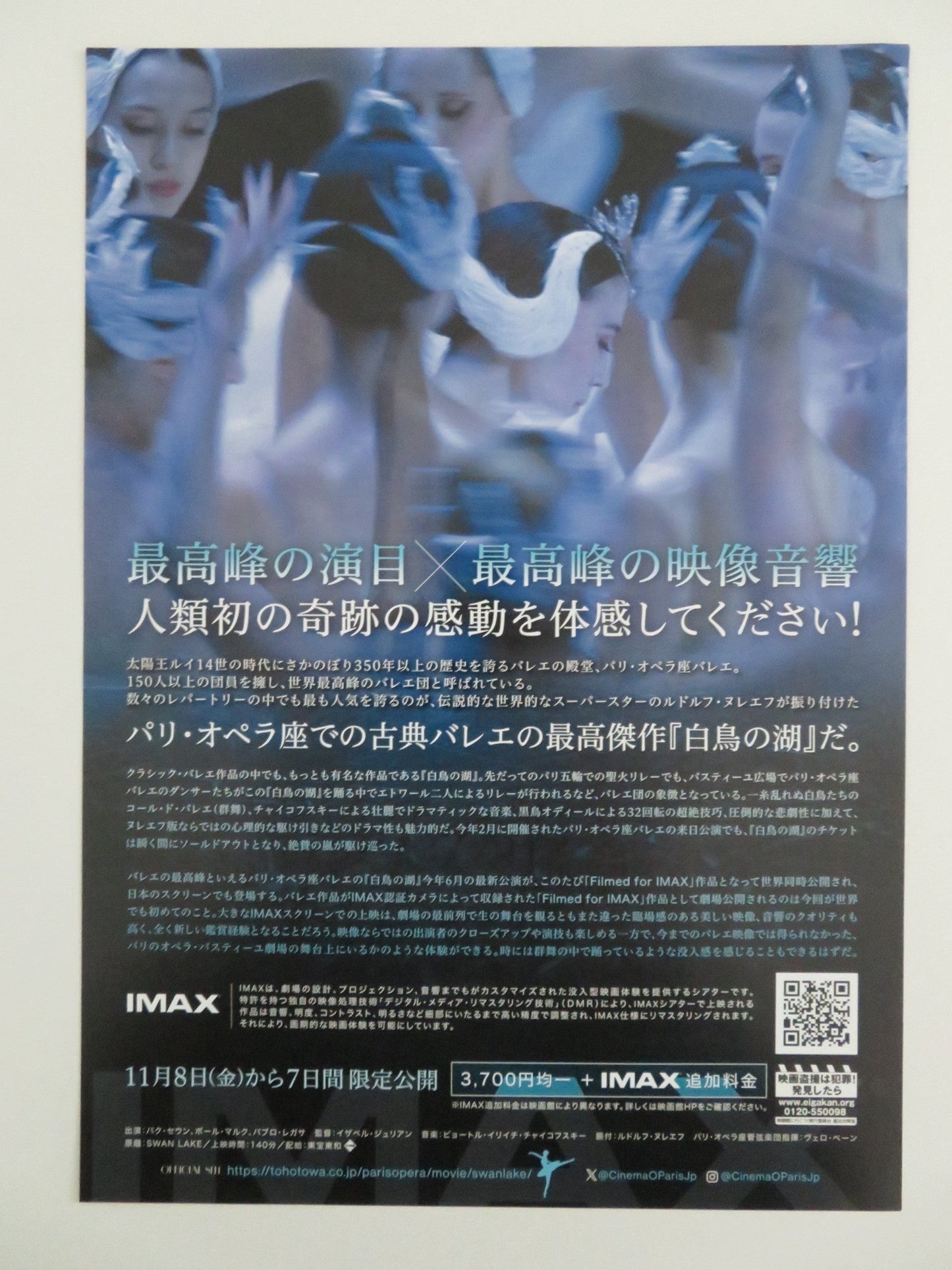 SWAN LAKE JAPANESE CHIRASHI (B5) POSTER CAMILLE BON HELOISE BOURDON 2024 Rendezvous Cinema Movie posters