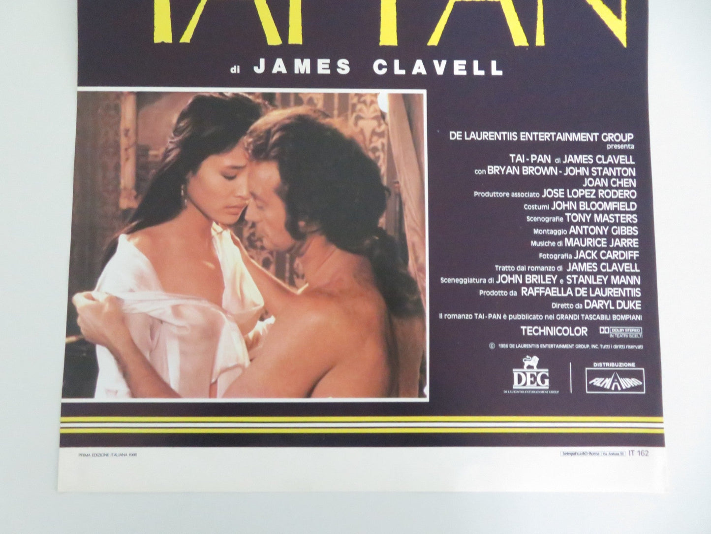 TAI - PAN ITALIAN LOCANDINA POSTER BRYAN BROWN JOAN CHEN 1986 Movie posters