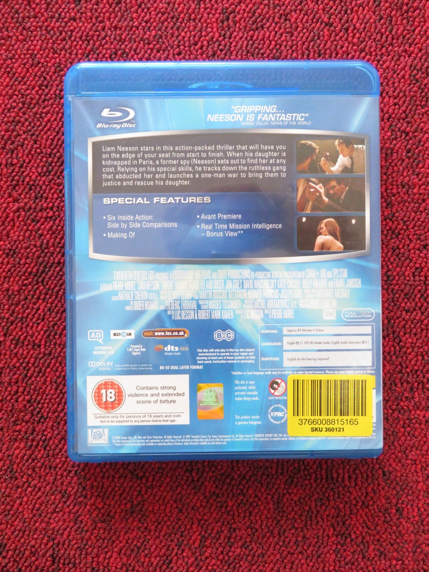 TAKEN - EXTENDED HARDER CUT (BLU - RAY) LIAM NEESON MAGGIE GRACE 2008 REGION B, C Rendezvous Cinema Movie posters