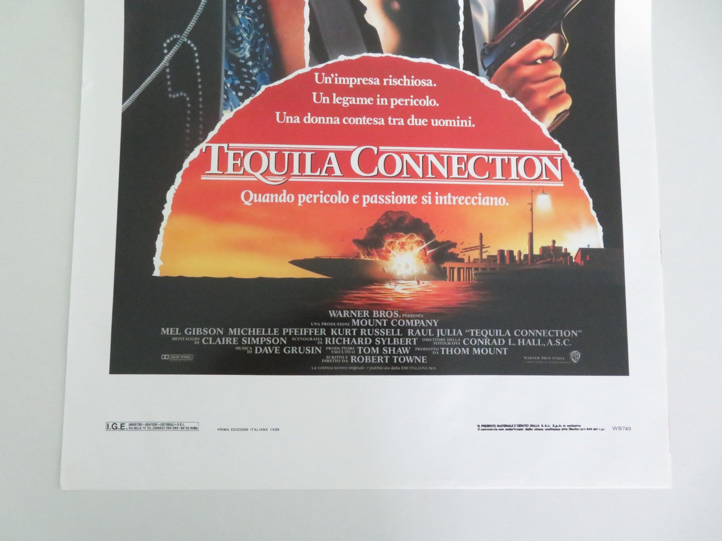 TEQUILA CONNECTION ITALIAN LOCANDINA POSTER MEL GIBSON MICHELLE PFEIFFER 1988 Movie posters