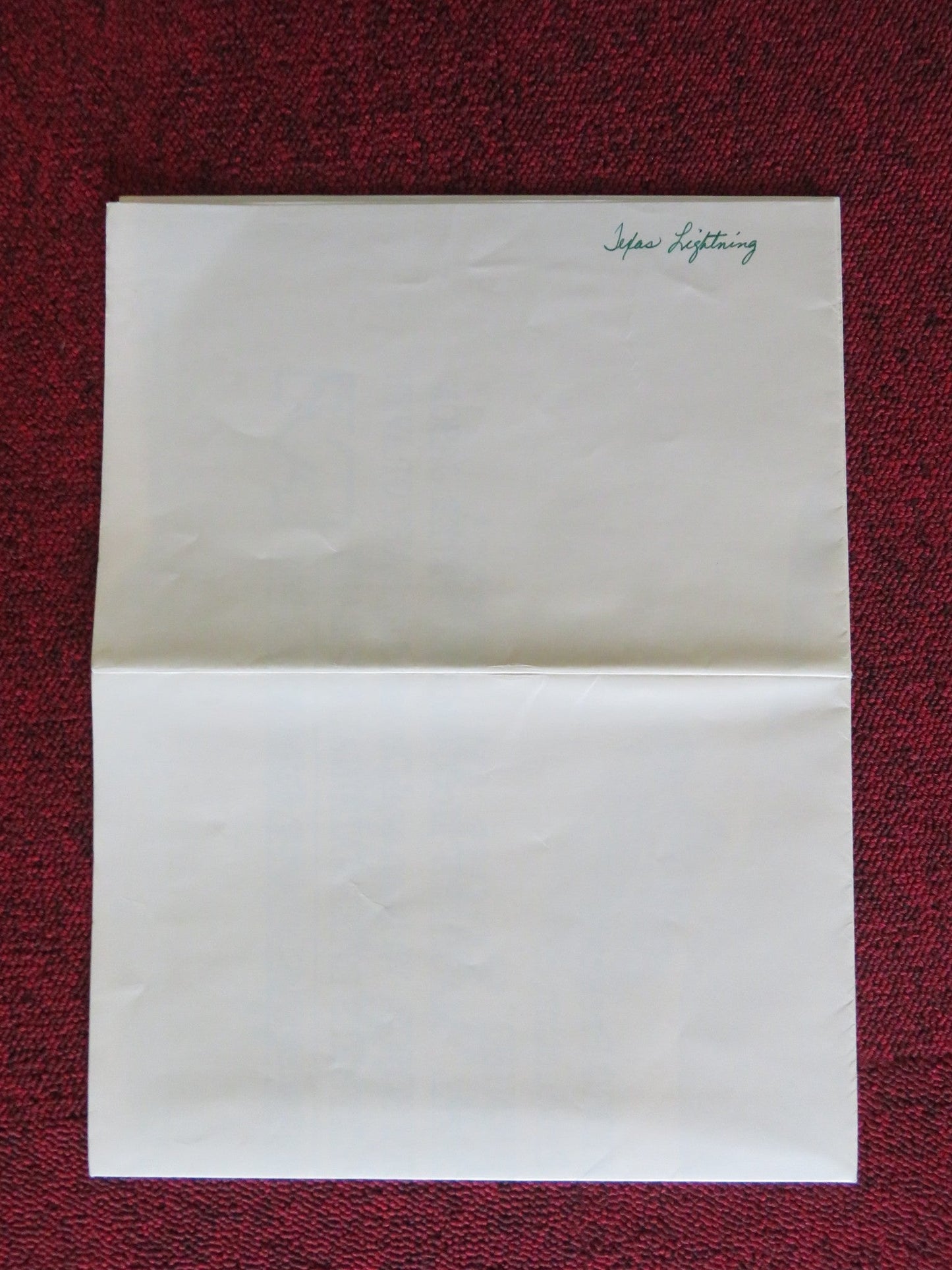 TEXAS LIGHTNING FOLDED US ONE SHEET POSTER CAMERON MITCHELL M. MCCORMICK 1981 Rendezvous Cinema Movie posters