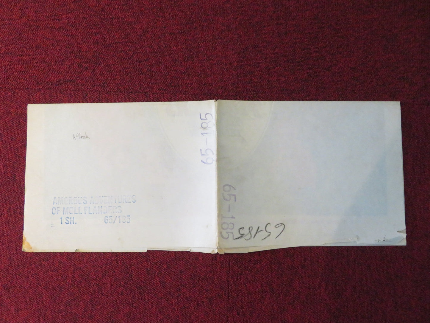 THE AMOROUS ADVENTURES OF MOLL FLANDERS FOLDED US ONE SHEET POSTER K. NOVAK 1965 Rendezvous Cinema Movie posters