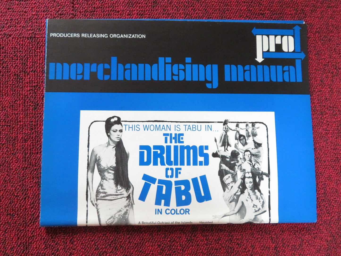 THE DRUMS OF TABU UNCUT PRESS BOOK FOLDED JAMES PHILBROOK SEYNA SEYN 1966 Rendezvous Cinema Movie posters