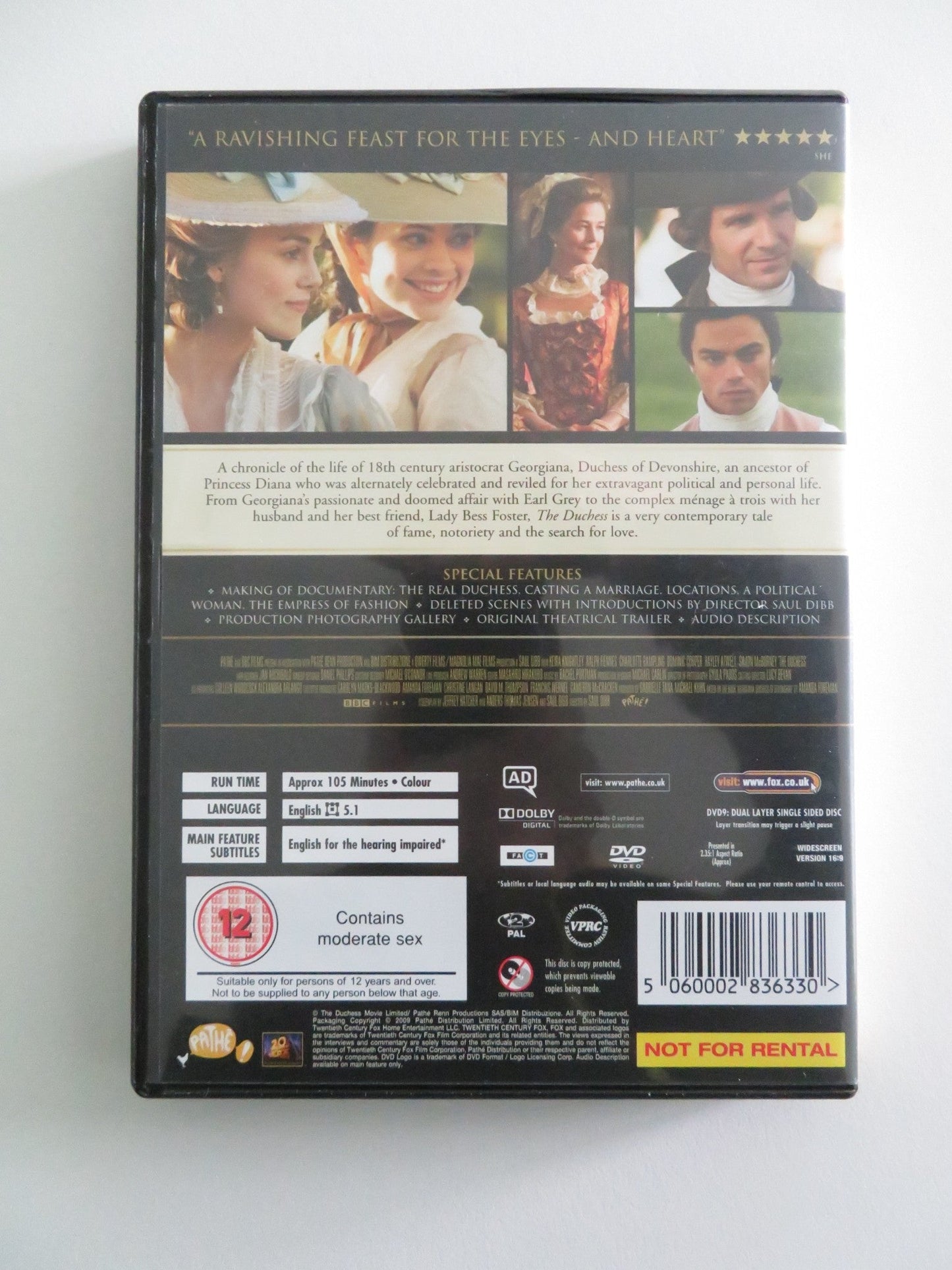 THE DUCHESS (DVD) KEIRA KNIGHTLEY RALPH FIENNES 2008 REGION 2 Rendezvous Cinema Movie posters