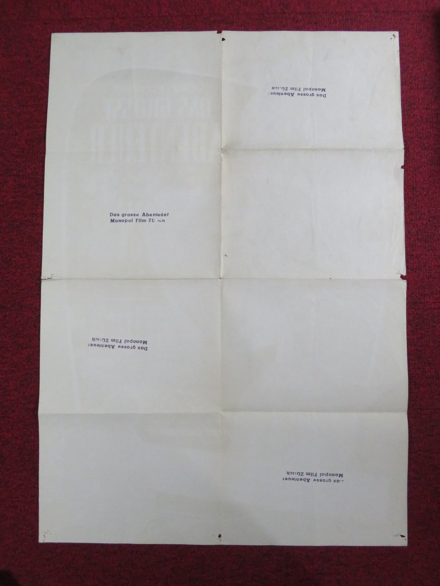 THE GREAT ADVENTURE GERMAN A1 POSTER FOLDED GUNNAR SJOBERG ANDERS NOHRBORG 1953 Rendezvous Cinema Movie posters