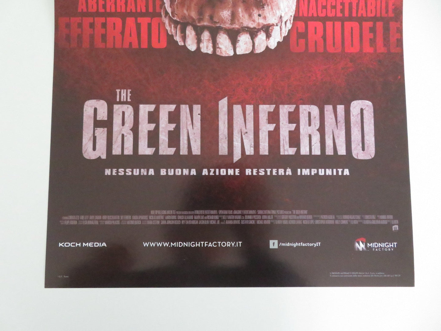 THE GREEN INFERNO ITALIAN LOCANDINA POSTER LORENZA IZZO ARIEL LEVY 2013 Movie posters