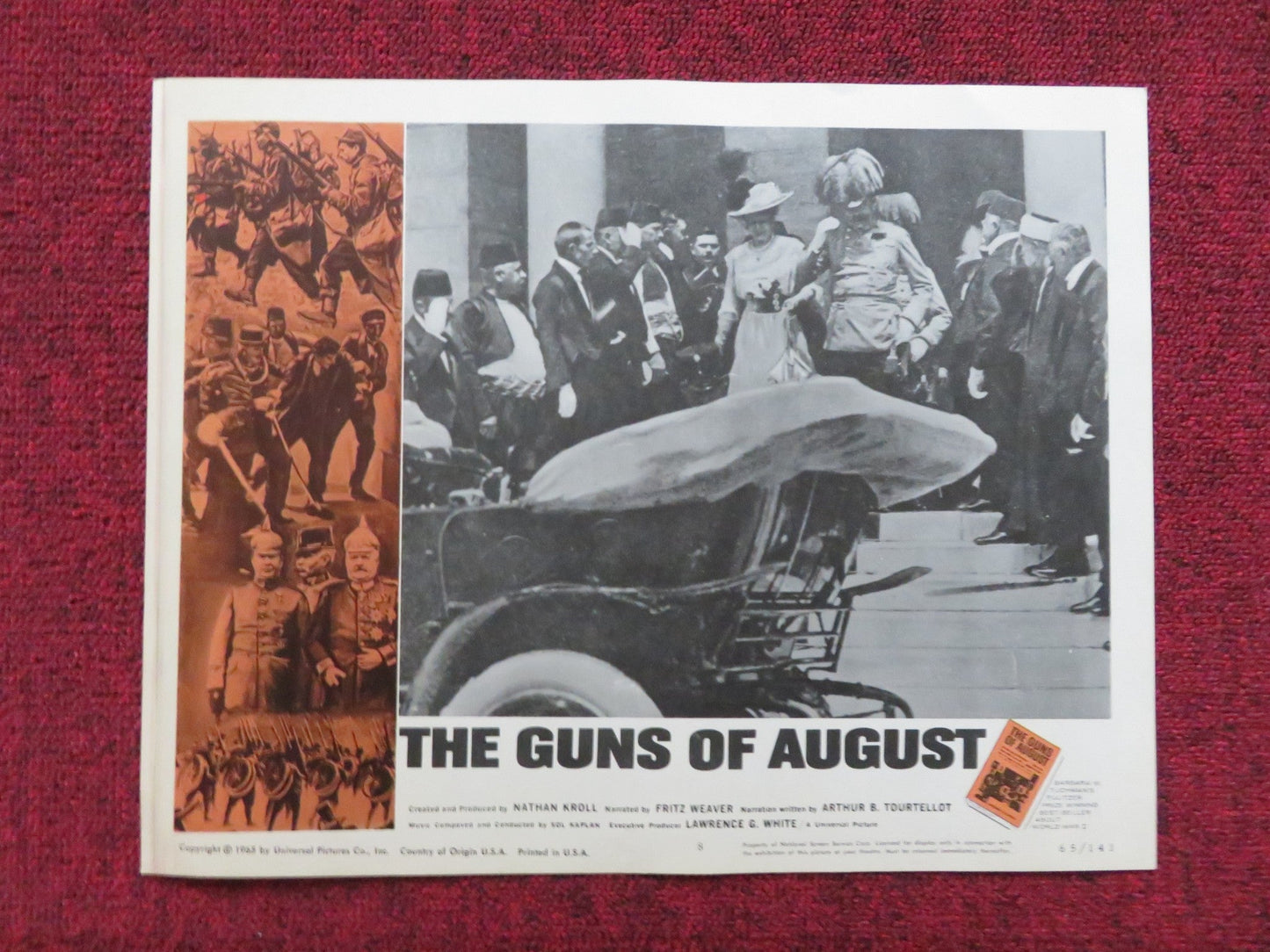 THE GUNS OF AUGUST US LOBBY CARD FULL SET FRITZ WEAVER WINSTON CHURCHILL 1965 Rendezvous Cinema Movie posters
