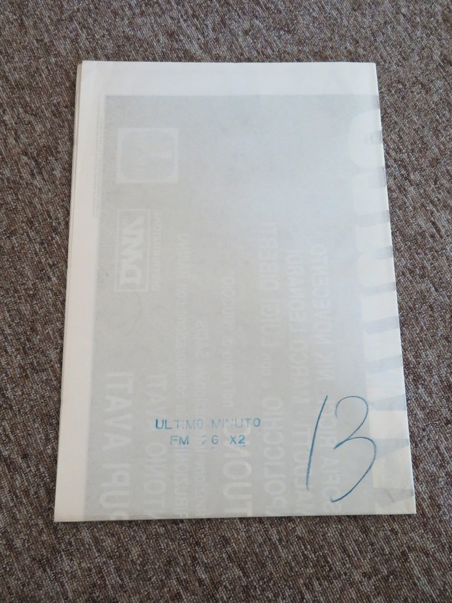 THE LAST MINUTE ITALIAN 2 FOGLIO POSTER UGO TOGNAZZI DIEGO ABATANTUONO 1987 Rendezvous Cinema Movie posters