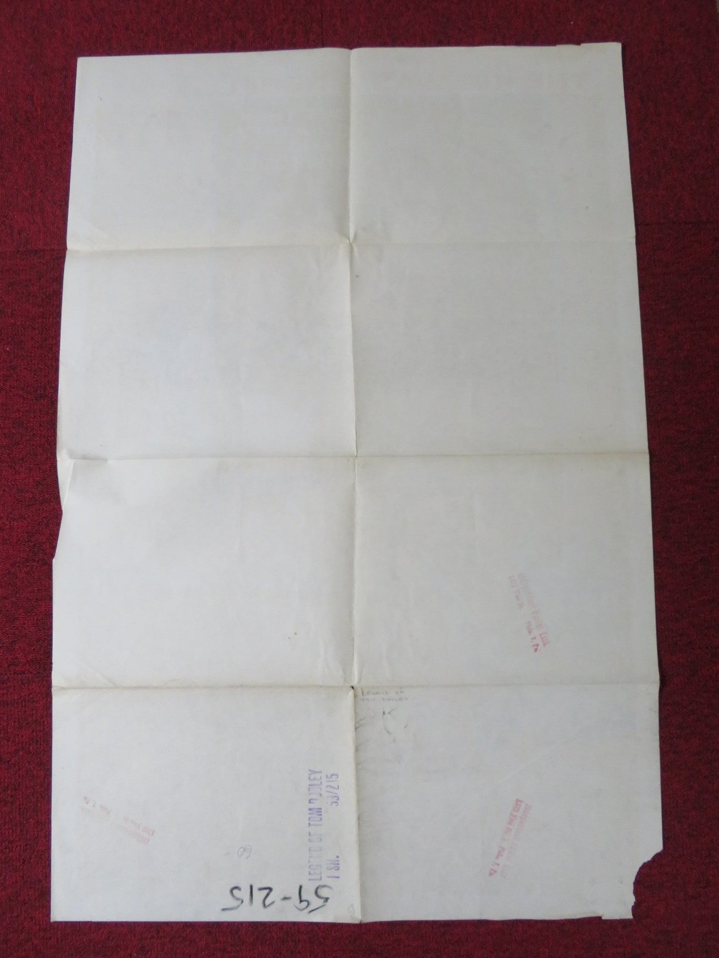 THE LEGEND OF TOM DOOLEY FOLDED US ONE SHEET POSTER MICHAEL LANDON 1959 Rendezvous Cinema Movie posters