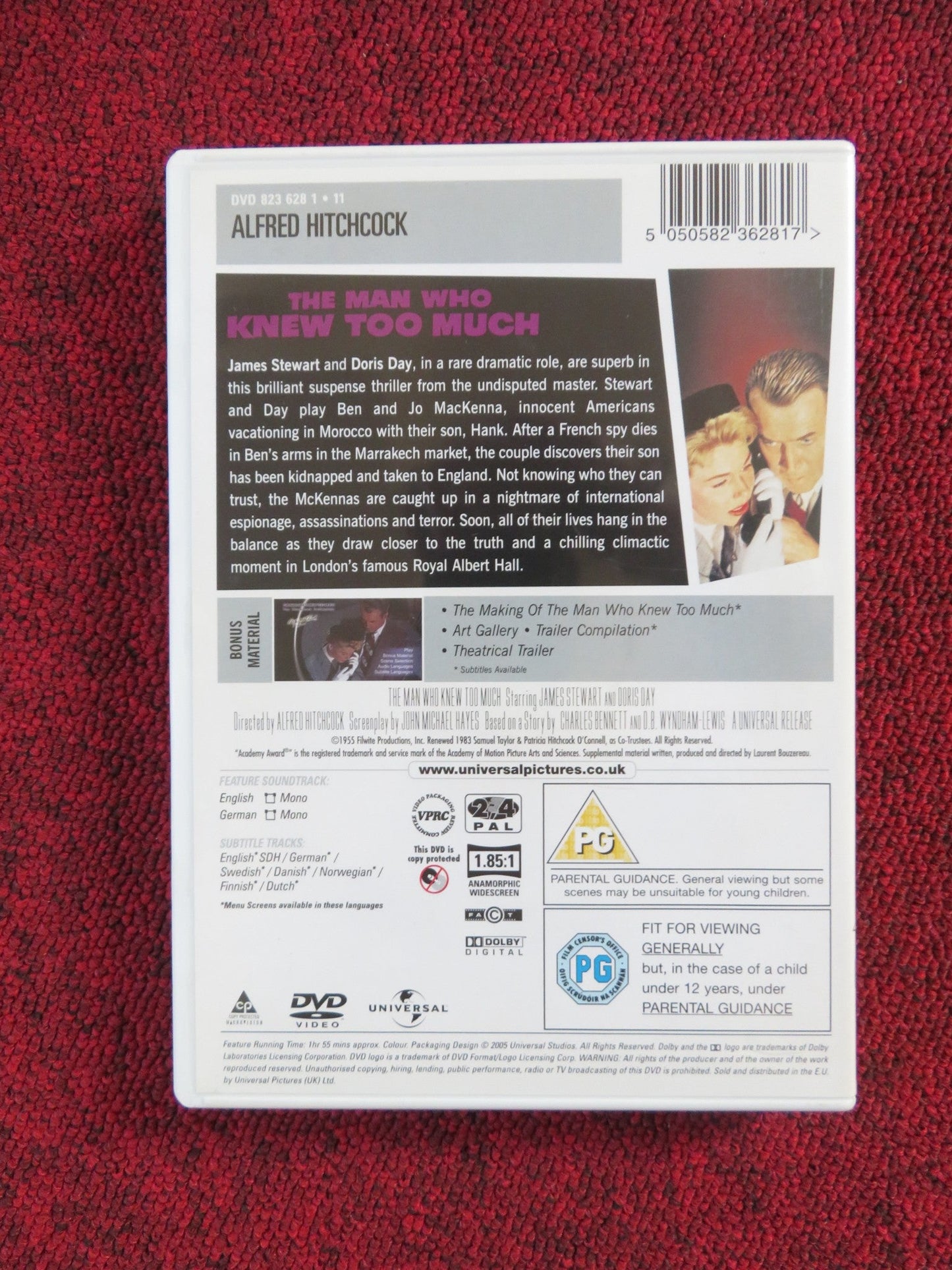 THE MAN WHO KNEW TOO MUCH (DVD) JAMES STEWART DORIS DAY 1956 REGION 2, 4 Rendezvous Cinema Movie posters