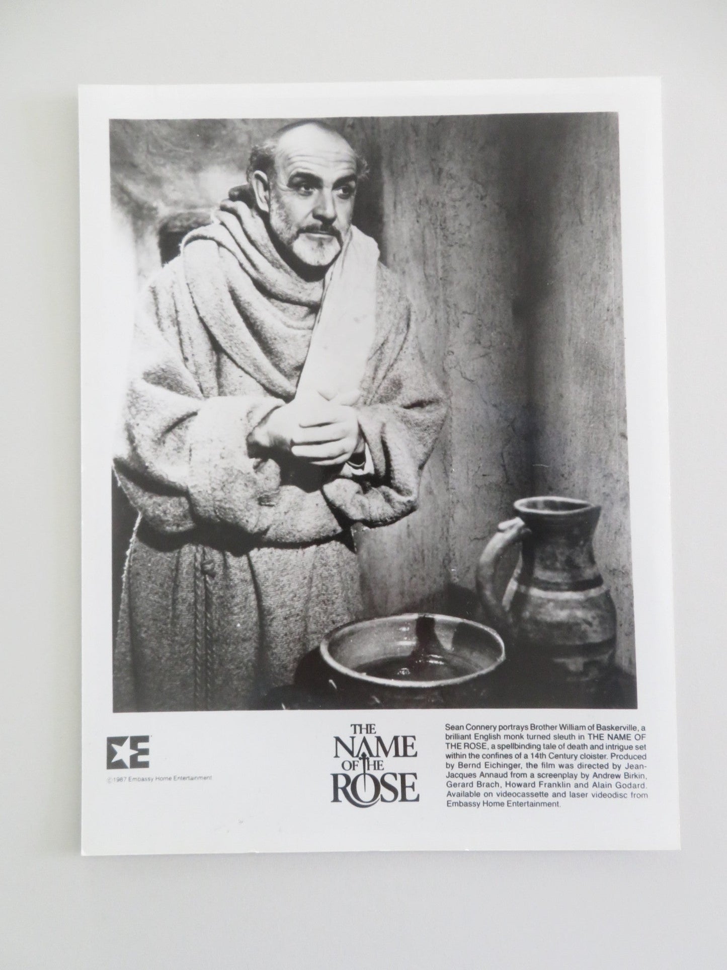 The Name of the Rose - B Movie Still Photo Lot Of 2 Sean Connery 1986 Movie posters