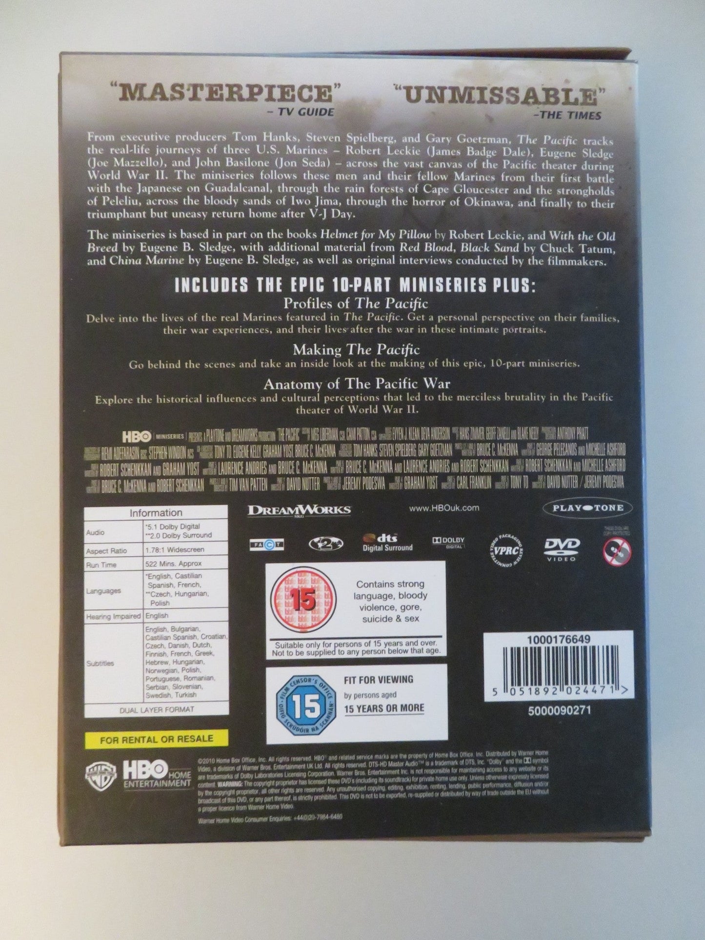 THE PACIFIC - 6 DISCS (DVD BOXSET) TOM HANKS JON SEDA RAMI MALEK 2010 REGION 2 Movie posters