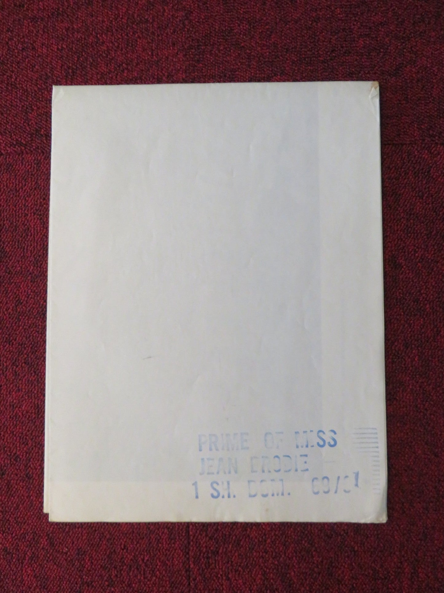 THE PRIME OF MISS JEAN BRODIE FOLDED US ONE SHEET POSTER MAGGIE SMITH 1969 Rendezvous Cinema Movie posters