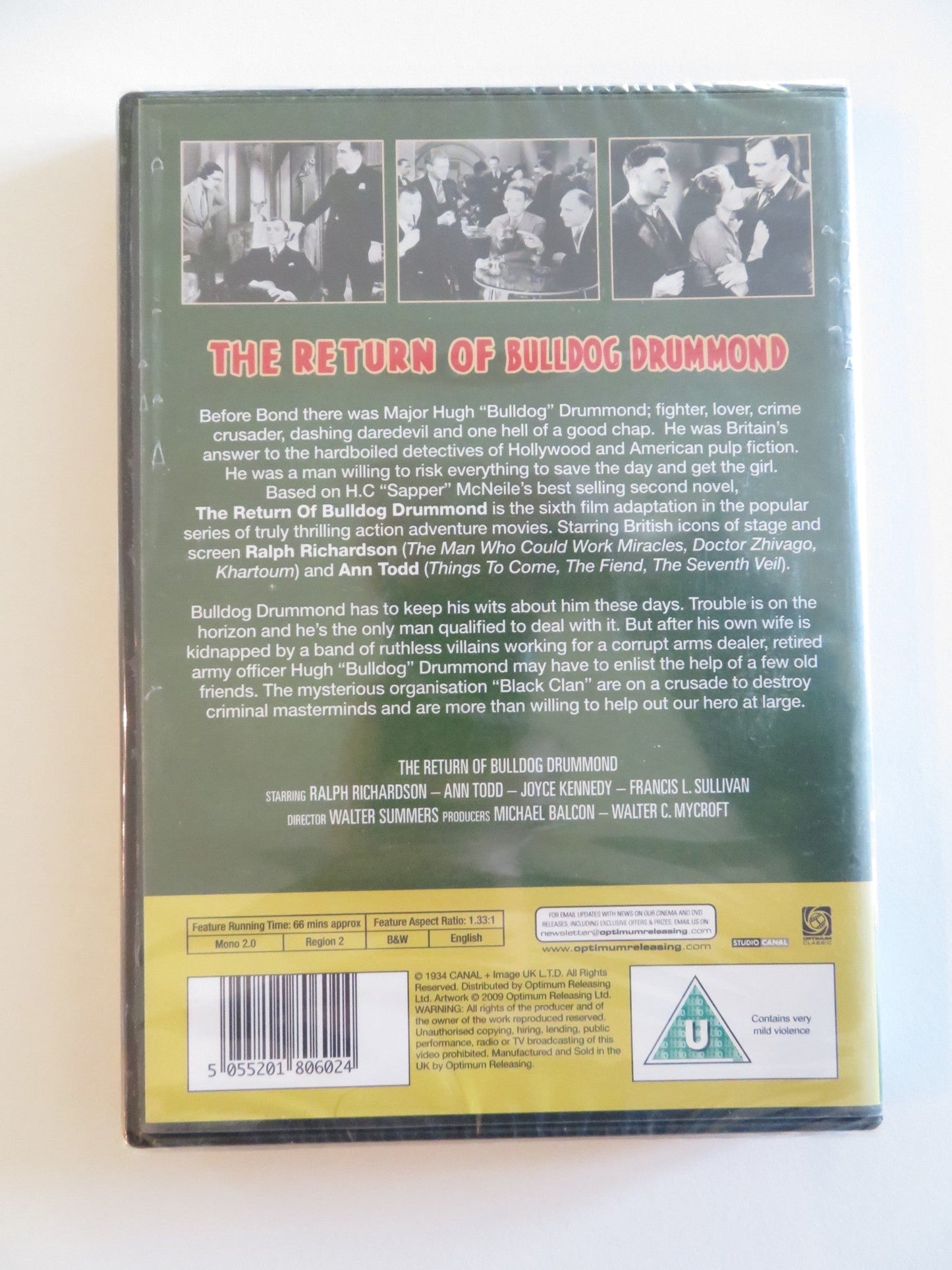THE RETURN OF BULLDOG DRUMMOND (DVD) RALPH RICHARDSON ANN TODD 1934 REGION 2 Rendezvous Cinema Movie posters