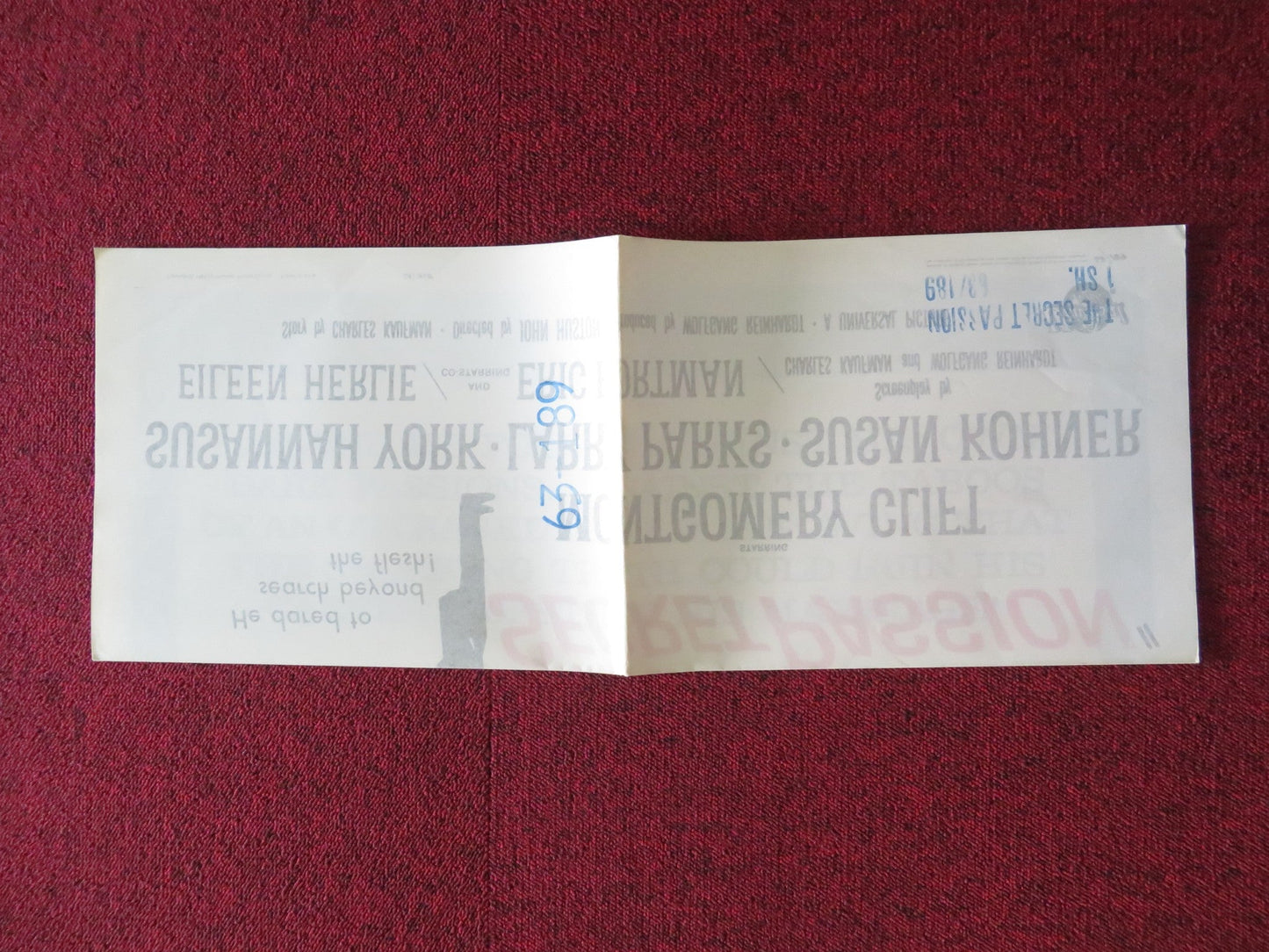 THE SECRET PASSION FOLDED US ONE SHEET POSTER MONTGOMERY CLIFT S. YORK 1963 Rendezvous Cinema Movie posters