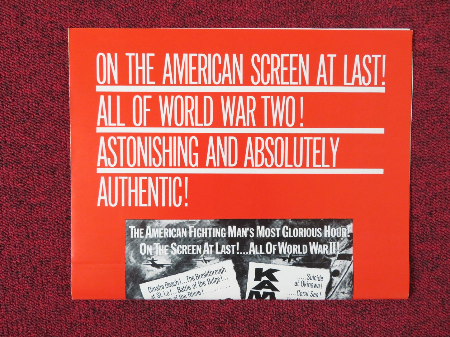 THE SMASHING OF THE REICH KAMIKAZE / SUICIDE PILOTS UNCUT FOLDED PRESS BOOK 1961 Rendezvous Cinema Movie posters