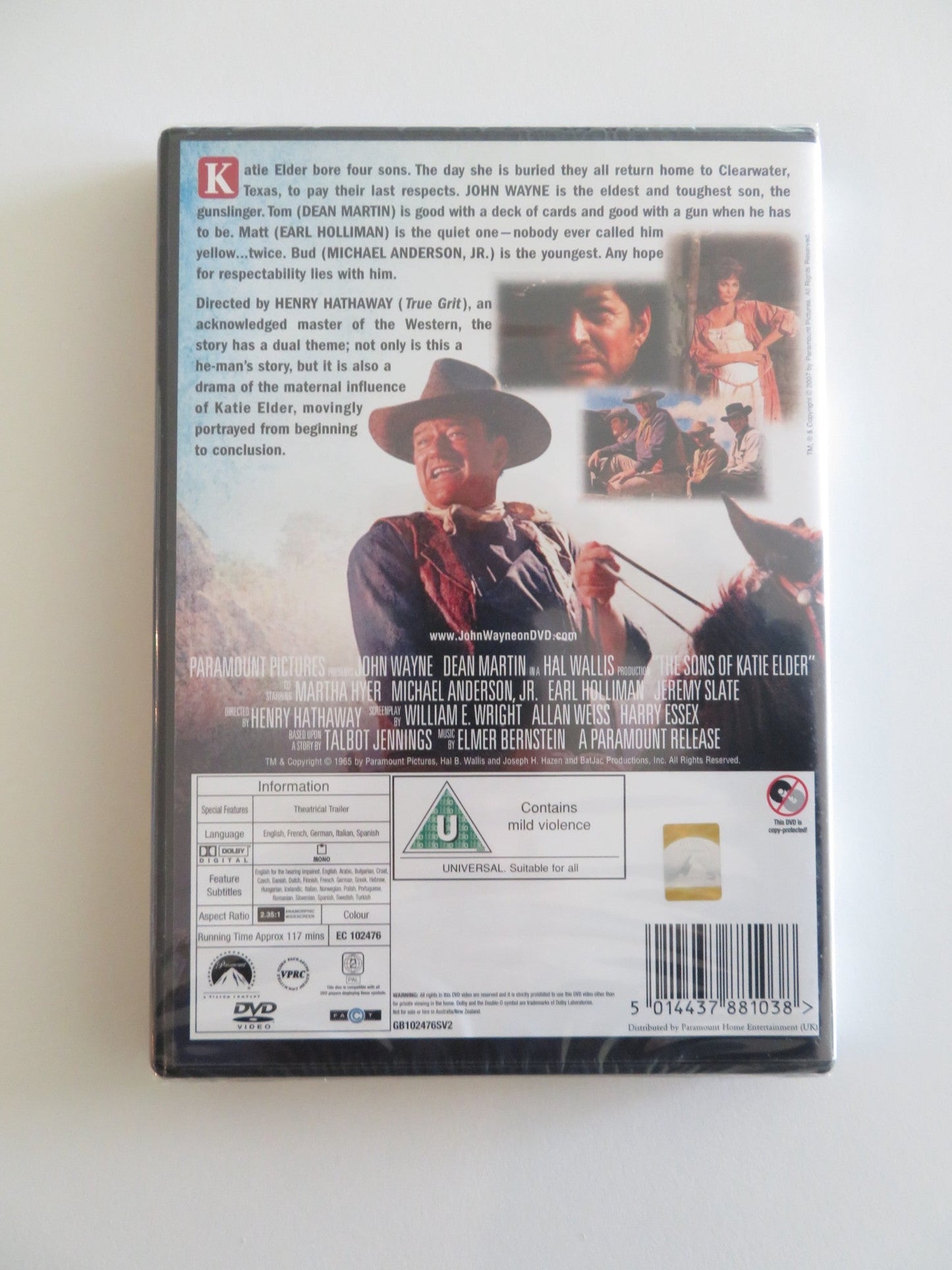 THE SONS OF KATIE ELDER - B (DVD) JOHN WAYNE DEAN MARTIN 1965 REGION 2 Rendezvous Cinema Movie posters