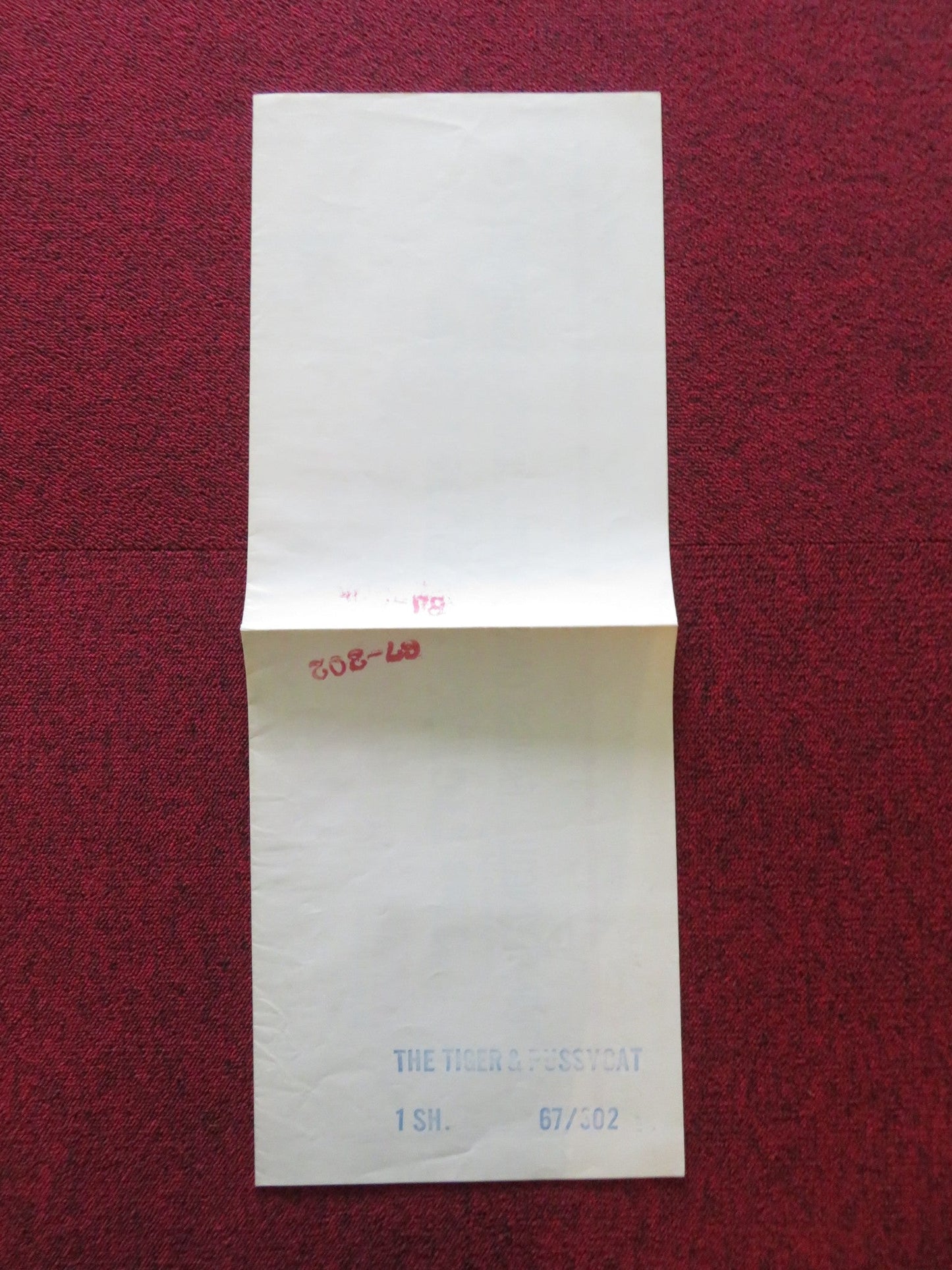 THE TIGER AND THE PUSSYCAT FOLDED US ONE SHEET POSTER VITTORIO GASSMAN 1967 Rendezvous Cinema Movie posters