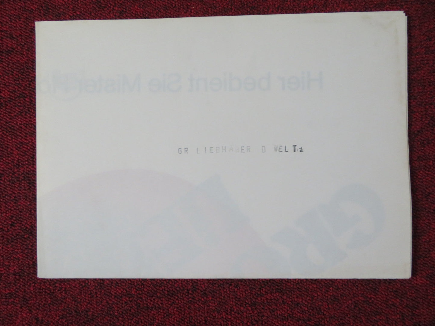 THE WORLD'S GREATEST LOVER GERMAN A1 POSTER FOLDED GENE WILDER CAROL KANE 1978 Rendezvous Cinema Movie posters