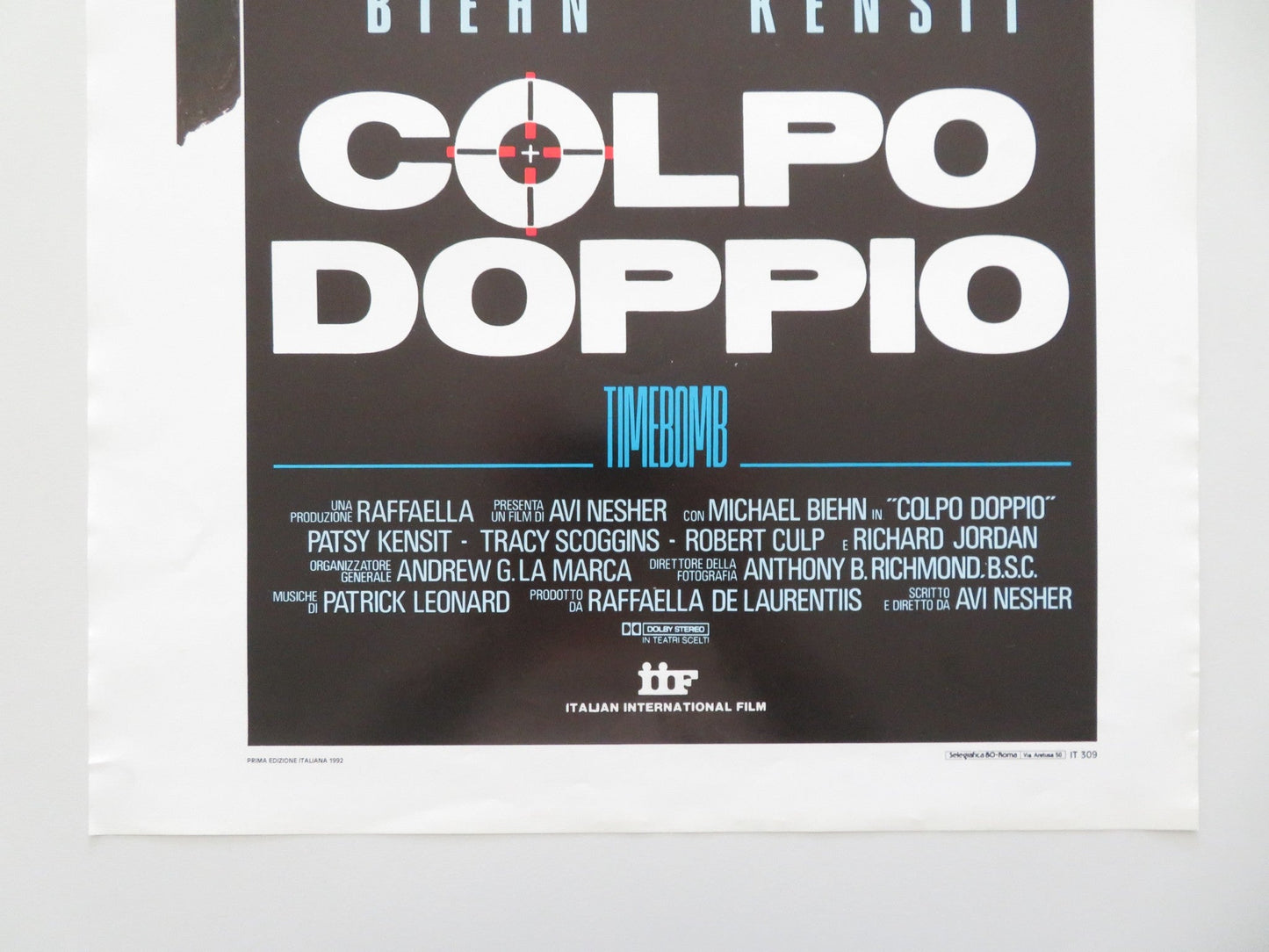 TIMEBOMB ITALIAN LOCANDINA POSTER MICHAEL BIEHN PATSY KENSIT 1992 Movie posters