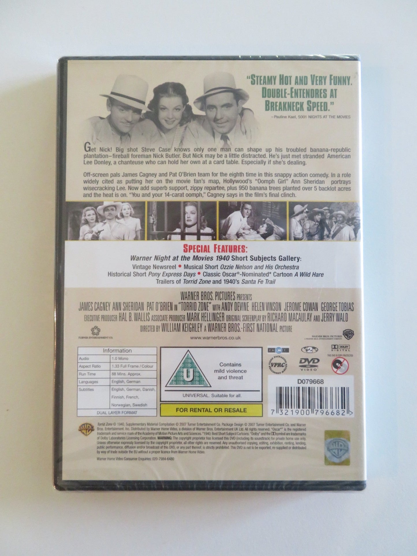 TORRID ZONE (DVD) JAMES CAGNEY ANN SHERIDAN 1940 REGION 2 Rendezvous Cinema Movie posters