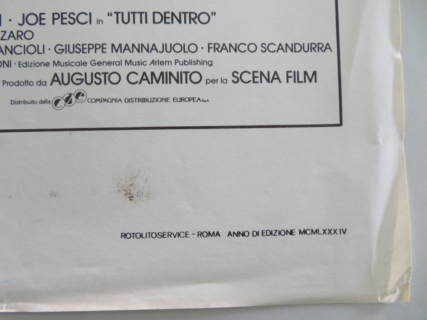 Tutti Dentro Italian Locandina Poster Alberto Sordi Joe Pesci 1984 Movie posters