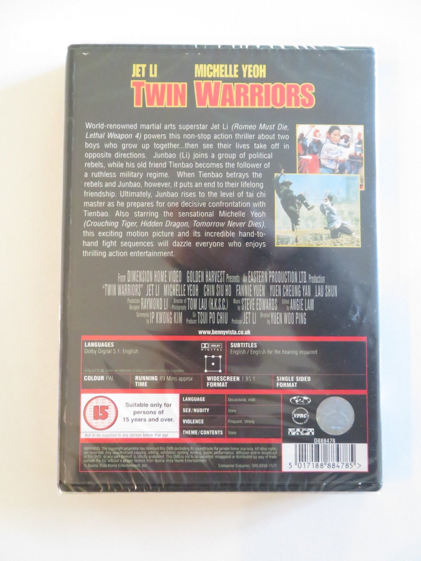 TWIN WARRIORS (DVD) JET LI MICHELLE YEOH 1993 REGION 2 Rendezvous Cinema Movie posters