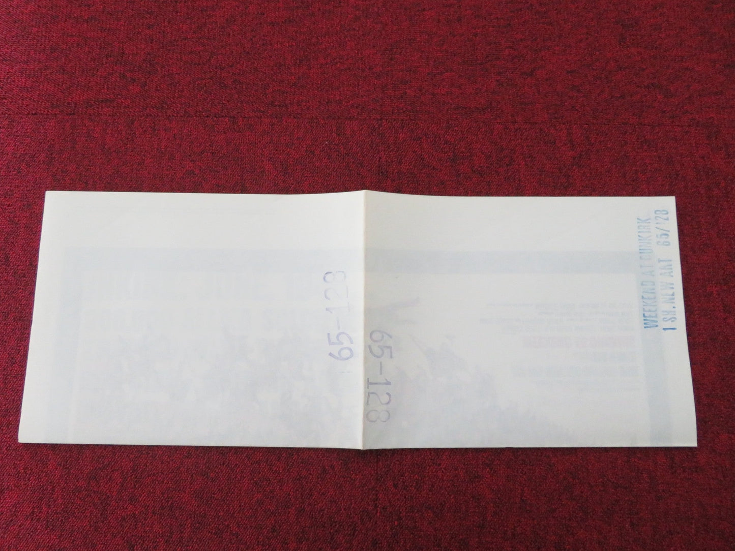 WEEKEND AT DUNKIRK FOLDED US ONE SHEET POSTER JEAN - PAUL BELMONDO SPAAK 1965 Movie posters