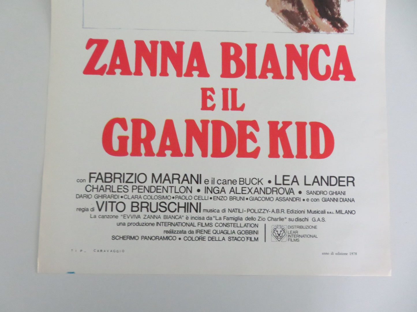 WHITE FANG AND THE GREAT KID ITALIAN LOCANDINA POSTER TONY KENDALL 1977 Movie posters