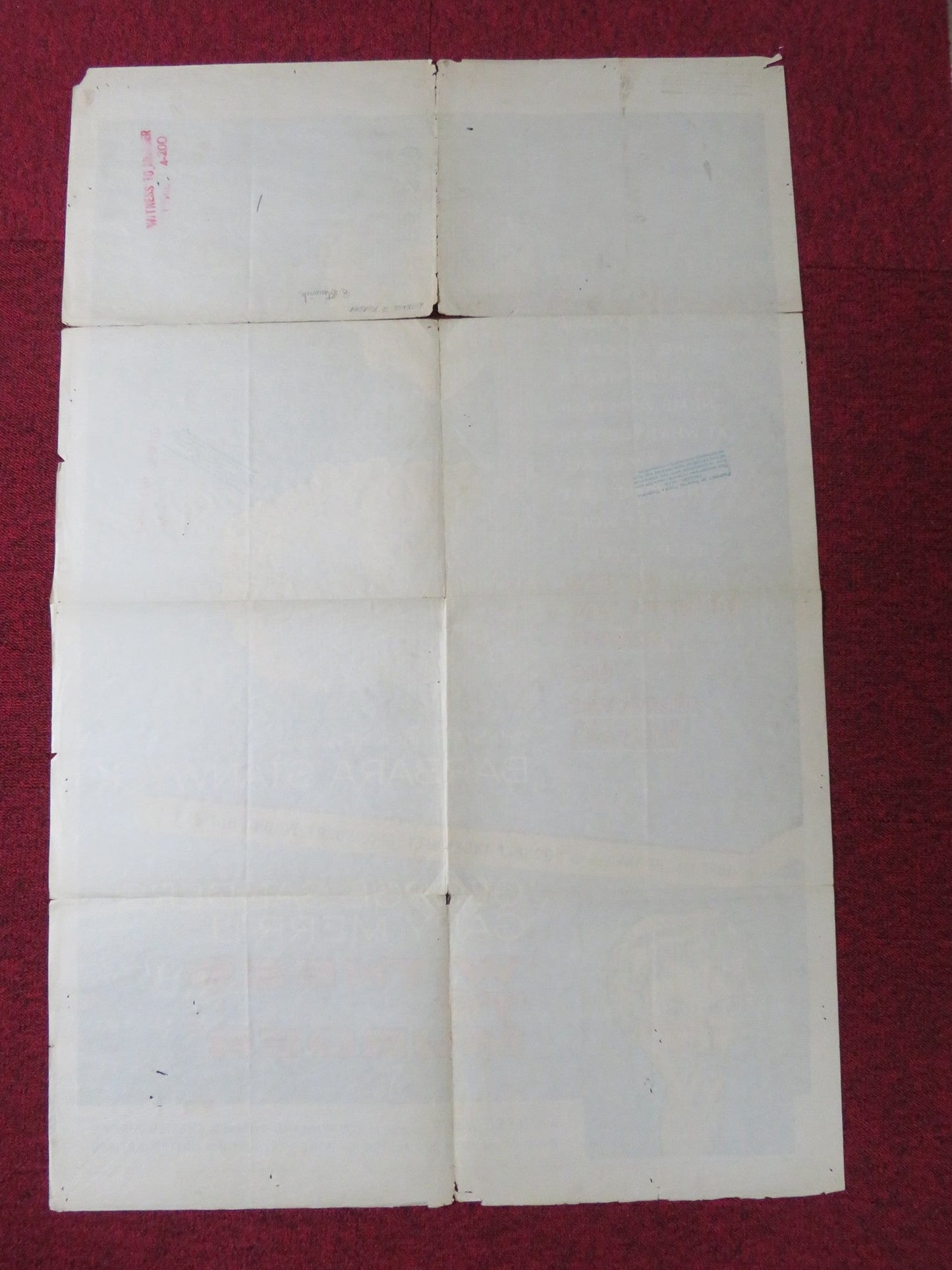 WITNESS TO MURDER FOLDED US ONE SHEET POSTER BARBARA STANWYCK G. SANDERS 1954 Rendezvous Cinema Movie posters