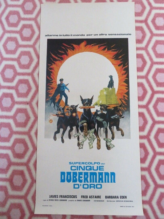 THE AMAZING DOBERMANS ITALIAN (28"x13") POSTER  FRED ASTAIRE 1976