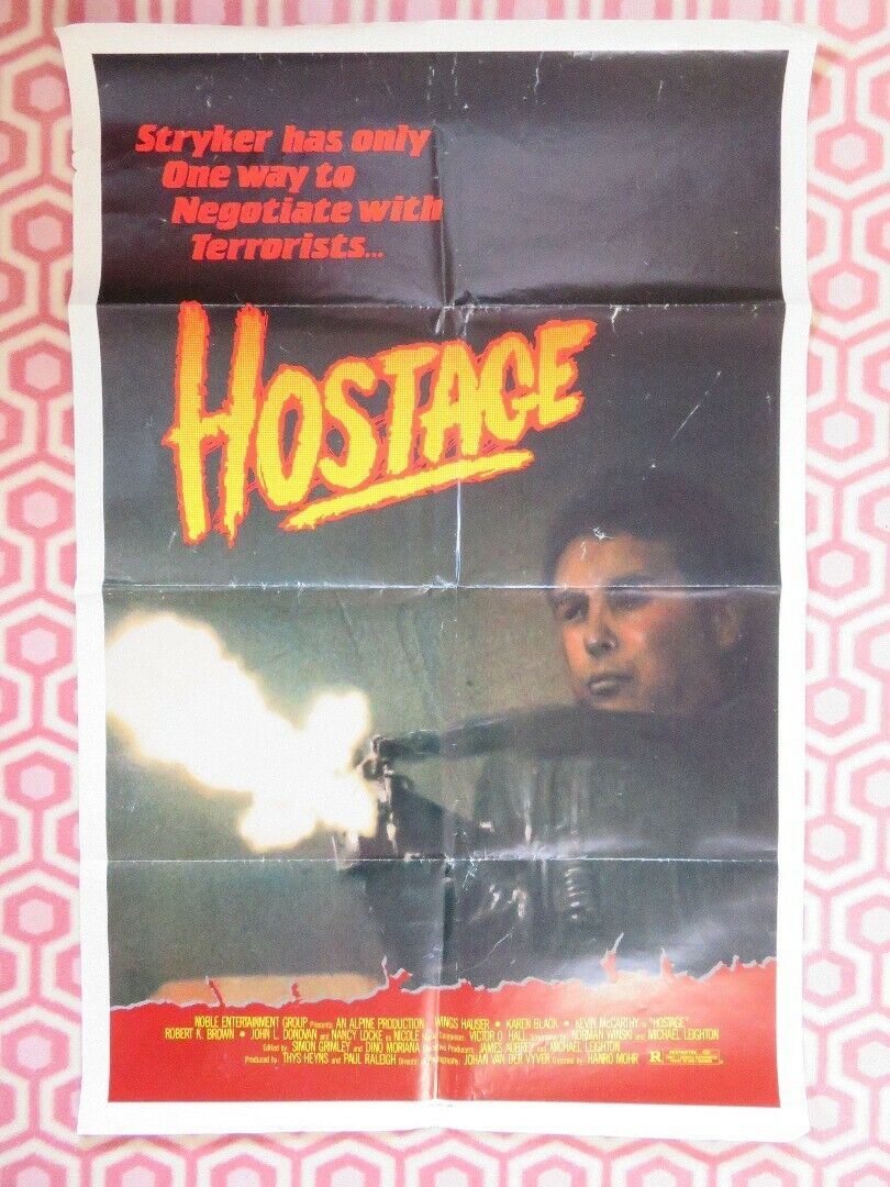 1986　BLACK　SHEET　Rendezvous　Cinema　WINGS　POSTER　ONE　KAREN　HOSTAGE　–　US　HAUSER
