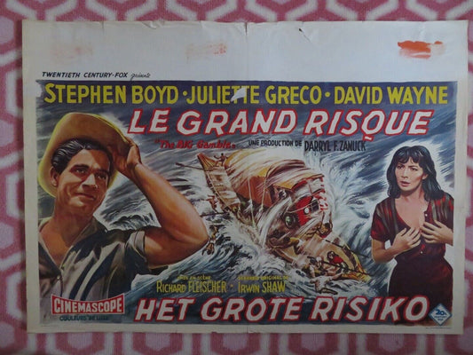 LE GRAND RISQUE/ THE BIG GAMBLE BELGIUM (15.5"x 21.5") POSTER STEPHEN BOYD 1961