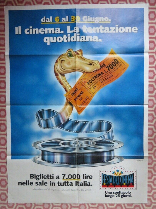 FESTA DEL CINEMA ITALIA ITALIAN 2 FOGLI (55"x 39") POSTER 1996
