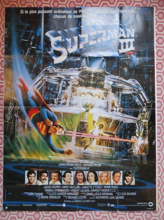 SUPERMAN 3 FRENCH GRANDE (62"x 47") POSTER REEVE PRYOR 1983