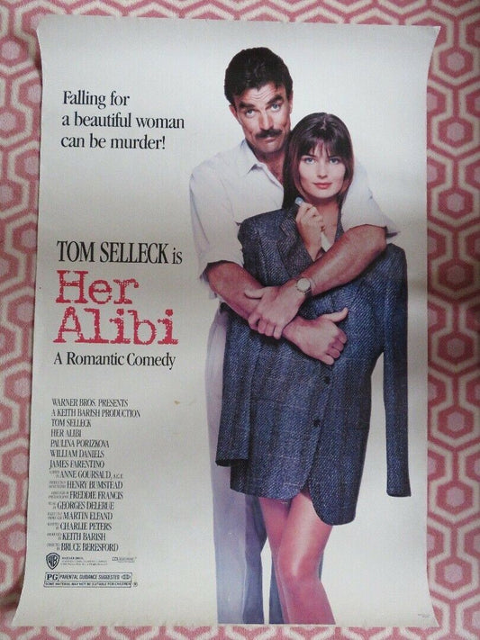 HER ALIBI ONE SHEET ROLLED POSTER TOM SELLECK 1989 STYLE B