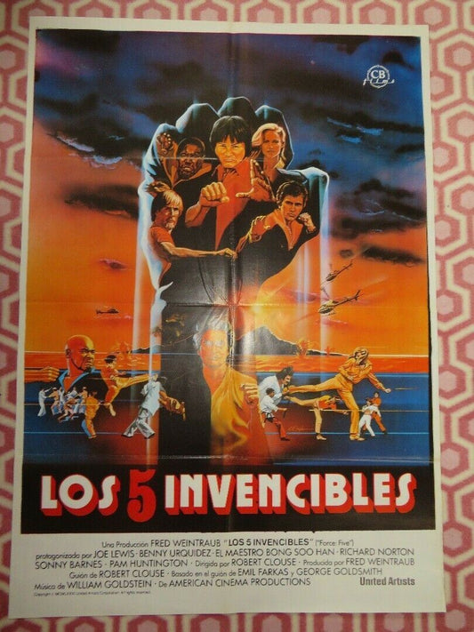LOS 5 INVENCIBLES / Force: Five SPANISH (39.5"X 27.5") ROLLED POSTER 1981