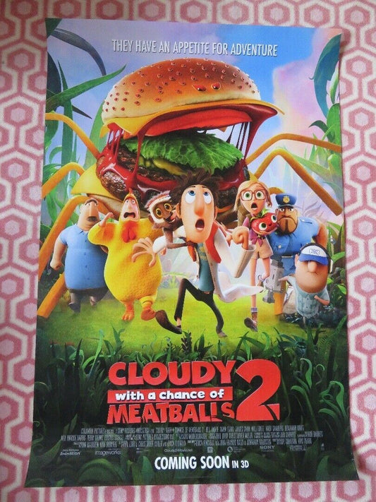 CLOUDY WITH A CHANCE OF MEATBALL 2 US ONE SHEET ROLLED POSTER B HADER 2013
