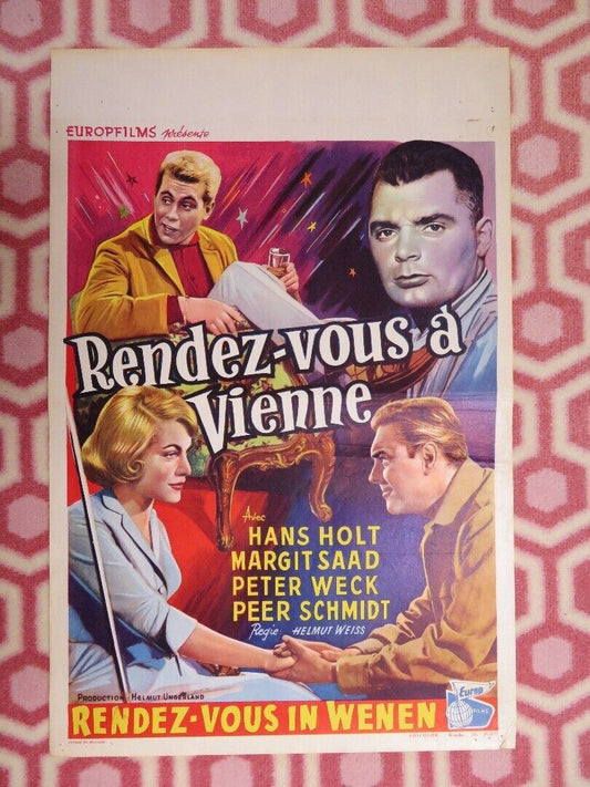 RENDEZ-VOUS A VIENNE/ Rendezvous in Wien BELGIUM (21.5"x14) POSTER HANS HOLT '59