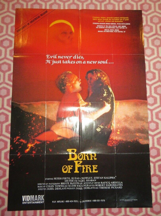 BORN OF FIRE  FOLDED US ONE SHEET POSTER PETER FIRTH SUZAN CROWLEY 1987