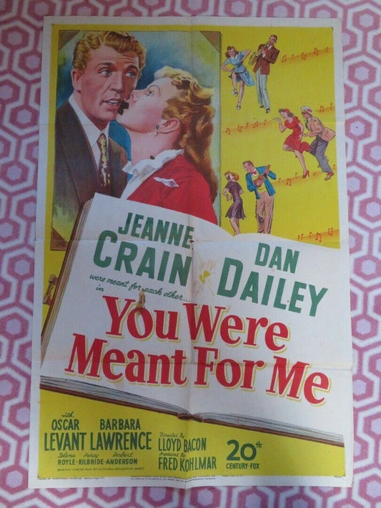 YOU WERE MEANT FOR ME  FOLDED US ONE SHEET POSTER JEANNE CRAIN DAN DAILEY  1948