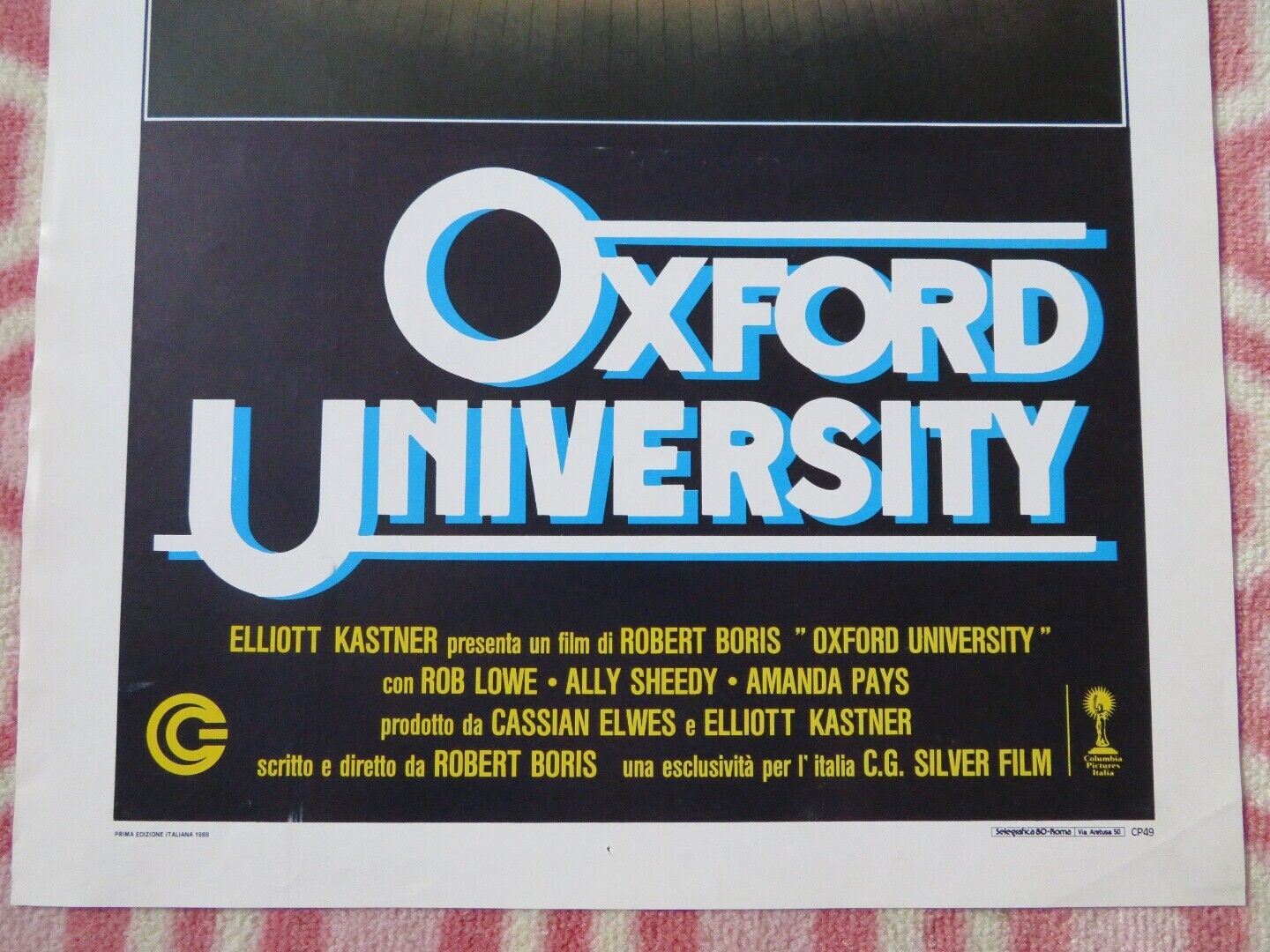 OXFORD UNIVERSITY / OXFORD BLUES ITALIAN LOCANDINA (27.5"x13") POSTER 1988 - Rendezvous Cinema
