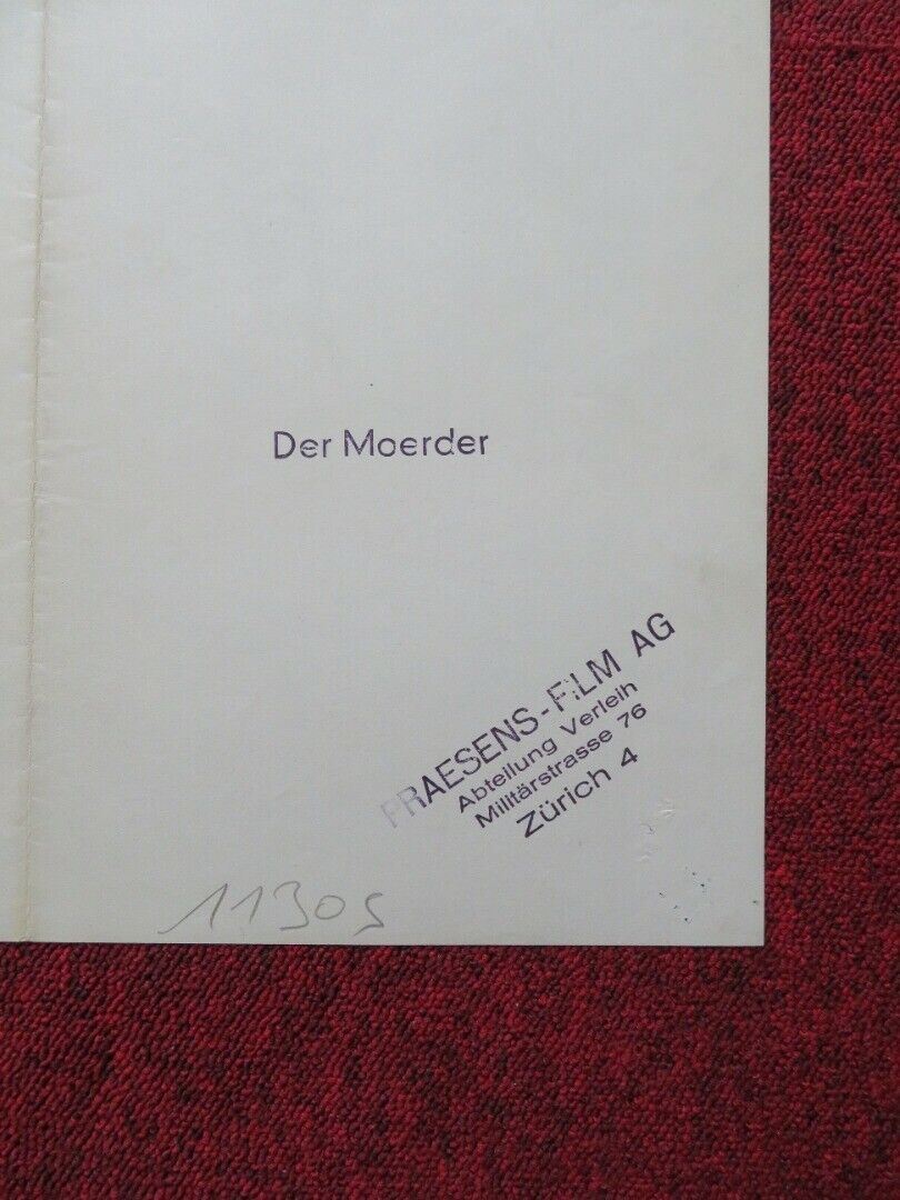 DER MORDER / ENOUGH ROPE GERMAN A1 ROLLED POSTER GERT FRÖBE MARINA VLADY 1963 - Rendezvous Cinema