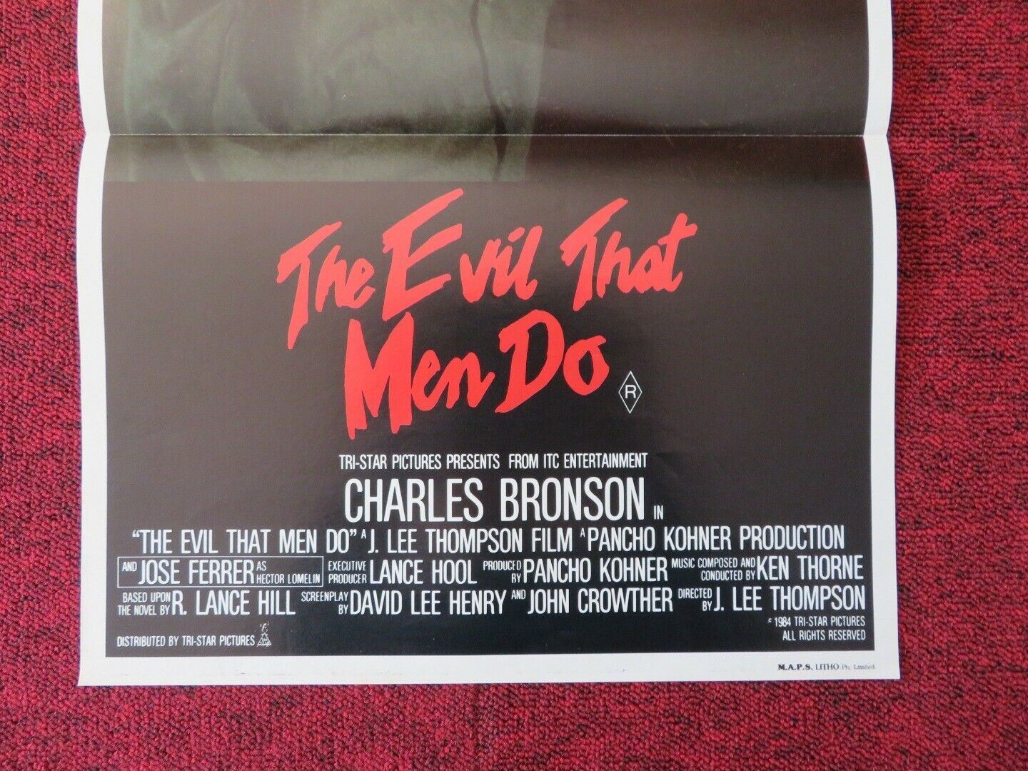 THE EVIL THAT MEN DO FOLDED AUSTRALIAN DAYBILL POSTER CHARLES BRONSON 1984 - Rendezvous Cinema