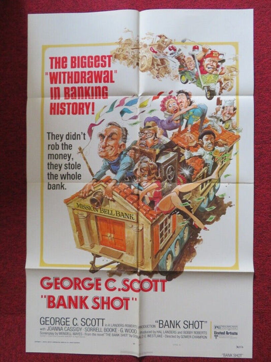 BANK SHOT  STYLE A FOLDED US ONE SHEET POSTER GEORGE C.SCOTT JOANNA CASSIDY 1974