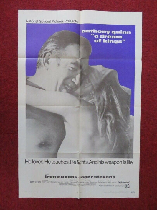 A DREAM OF KINGS FOLDED US ONE SHEET POSTER ANTHONY QUINN  IRENE PAPAS 1969