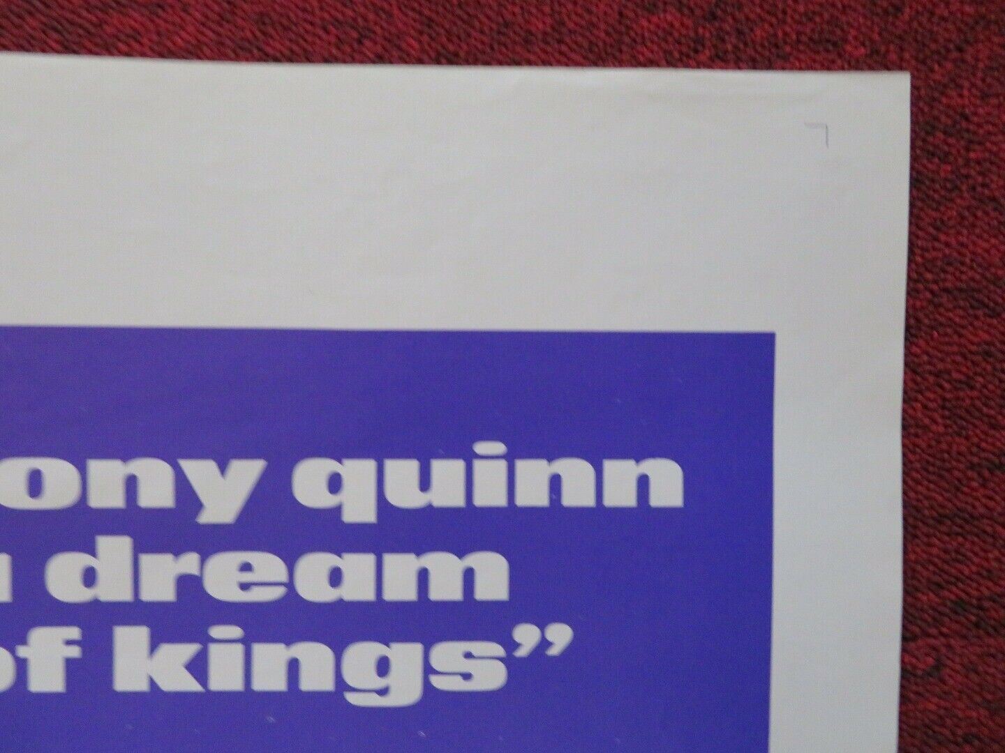 A DREAM OF KINGS FOLDED US ONE SHEET POSTER ANTHONY QUINN  IRENE PAPAS 1969