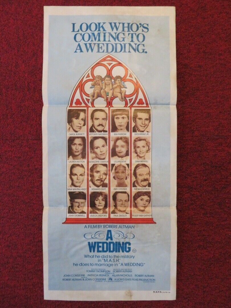 A WEDDING FOLDED AUSTRALIAN DAYBILL POSTER Carol Burnett Mia Farrow 1978